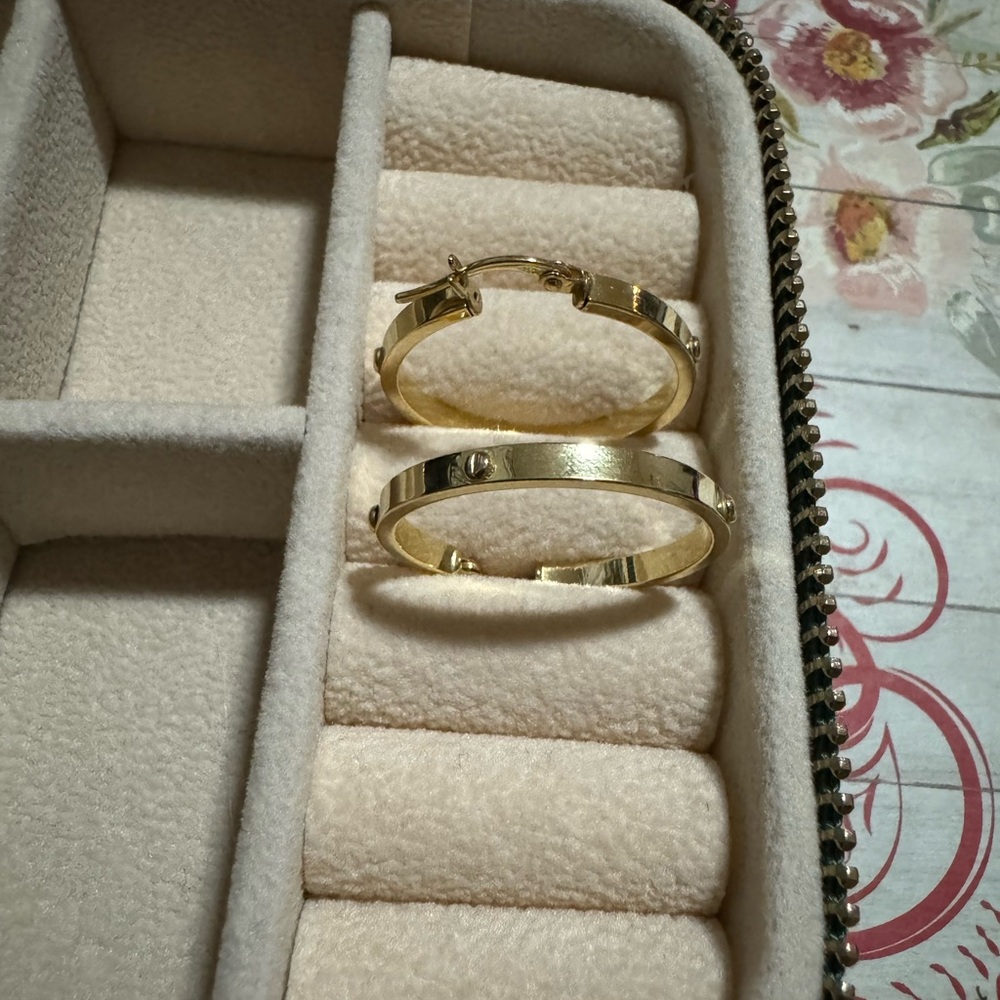 18k Elegant Real Gold Hoop Earrings